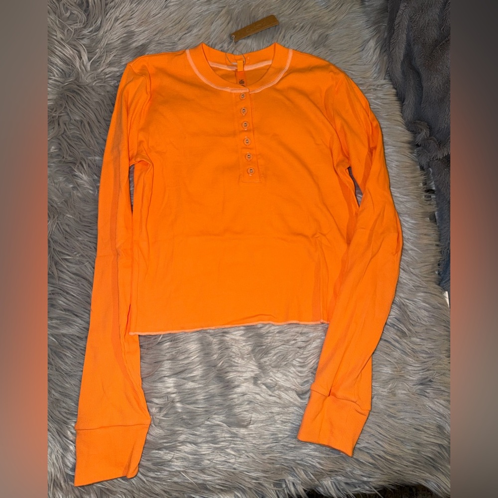 SKIMS Orange Long Sleeve Tee
